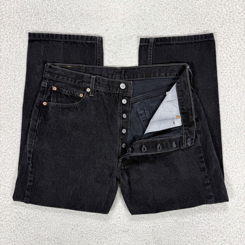VTG 90's Levi's 501 Jeans Men's 36x30 (Actual 33x26) Black Grunge Streetwear